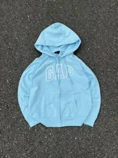 00s oldgap レアカラー ターコイズブルー ロゴ 短丈 ジップパーカー