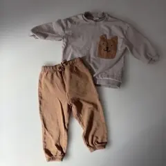 H&M くま　セットアップ　スウェット　トレーナー　長ズボン　86 12-18