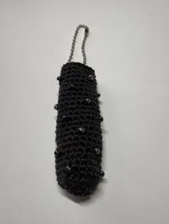 ハンドメイド　リップケース　ブラック