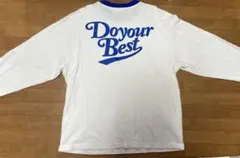 WEGO ロンT 長袖Tシャツ Lサイズ 白×青