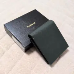 【新品・未使用】ポールステュアート 二つ折り財布 グリーン ハンドステッチ入りのサムネイル