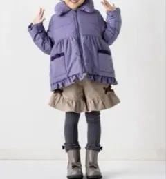 Bebe フリル付きフード中綿コート