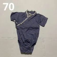 テータテート　甚平　ネイビー　花柄