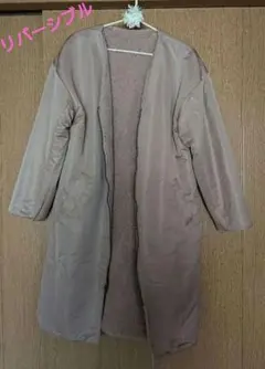 ノーカラーコート ロングコート