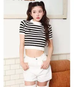 バックリボンパイルニットトップスのサムネイル