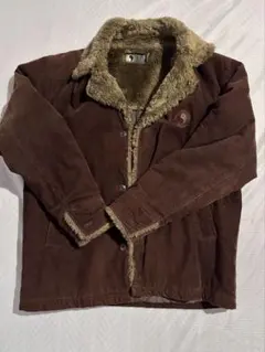 ブラウン コーデュロイジャケット ファー タウンアンドカントリー y2k