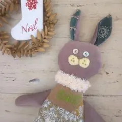 ミナペルホネン　お弁当のアジフライを絶賛されたウサギさん　まあそれ冷凍のやけどね