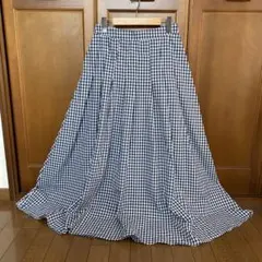 美品　Dazy ブラック　ギンガムチェック ロングスカート・マキシ丈スカート　L