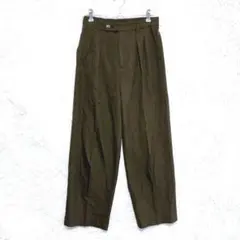 ローリーズファーム タックワイドパンツ ハイウエスト 茶 M 美脚シルエット