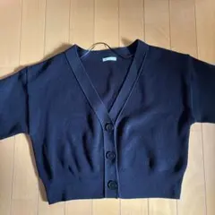 GU ウォッシャブルクロップドカーディガン(黒)