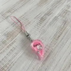 バレーボールデザイン シェアハートストラップ ピンク