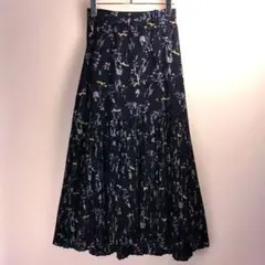 SNIDEL フレアスカート 花柄 ネイビー サイズ0のサムネイル