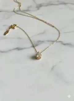【agete】一粒ダイヤネックレス0.15ct
