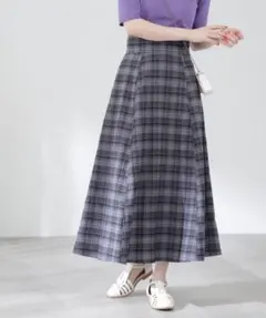 N.Natural Beauty Basic チェックAラインボリュームスカート