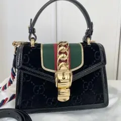 極美品✨グッチ ショルダーバッグ シルヴィ シェリーライン ネイビー
