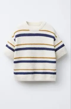 98cm ZARA キッズ　ワッフルニットポロシャツ