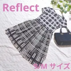 【Reflect】半袖チェック柄ワンピース　9/Mサイズ　カジュアル