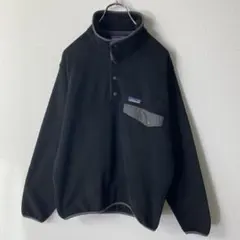 美品 21年製 パタゴニア シンチラスナップT ブラック フリース プルオーバー