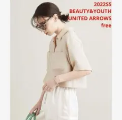 ほぼ新品＊BEAUTY&YOUTH ポリエステルメッシュショート5分袖シャツ hのサムネイル