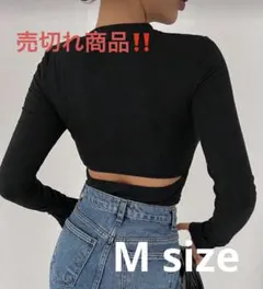 即購入OK❣️DAZY バッククロップドTシャツ ブラック Mサイズ リブ 綺麗め