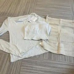 新品チャオパニックティピー Shay GUNZE シアードレープカットソーM白