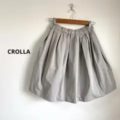 CROLLA クローラ ミニ丈フレアスカート ライトグレー 38 チュール裏地