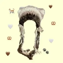 ハンドメイド 猫耳ニット帽 かぎ針編み 手編み 編み物 ストライプ ボーダー