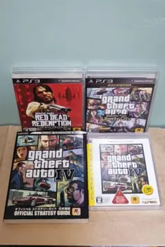 PS3ソフト3本セット+グランド・セフト・オート IV 戦略ガイド本