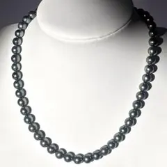 【大珠✨干渉色◎】8mmあこや本真珠 黒真珠ネックレス シルバーパール 照り強