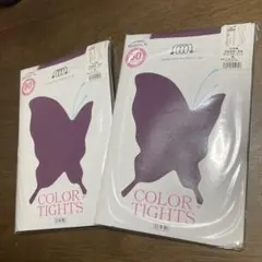 80D 紫色 タイツ M-Lサイズ2足