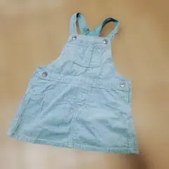 H&M 水色 コーデュロイ サロペットワンピース