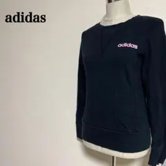 adidas アディダス スウェット トレーナー M ブラック ピンク ロゴ