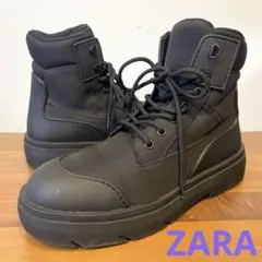 ZARA ザラ レースアップブーツ 42 ラバーソール ミリタリー 27cm相当