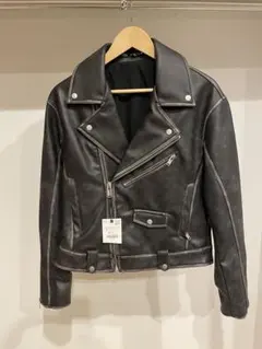 ZARA ヴィンテージ加工　クロップドレザージャケット