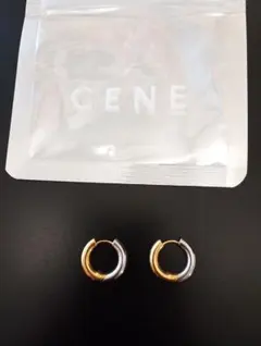 【美品】CENE セネ 2wayバイカラーフープピアス