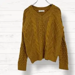 【ローリーズファーム】長袖ニット ブラウン M カジュアル 3366