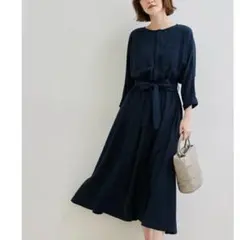 ROPÉ PICNIC タックスカートワンピース　セレモニーワンピース 40 紺
