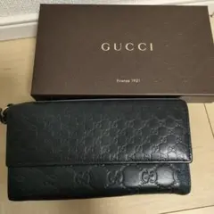 美品✨️グッチ 長財布 GGシマ レザー ロゴプレート Wホック フラップ
