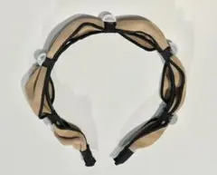 カチューシャ パール　ベージュ