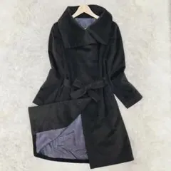 【近年モデル】Calvin Klein アンゴラ混 ロングコート ベルト付き