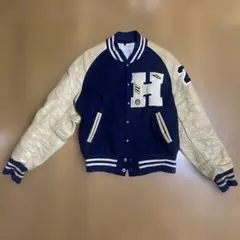 スタジャン ネイビー/アイボリー