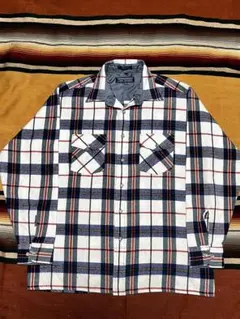 80s90s VAN HEUSEN ボードシャツ ボックス チェック ホワイト