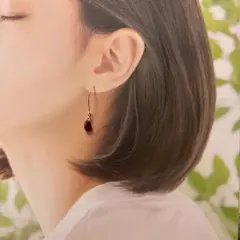 【14kgf 】ガーネット天然石ピアス