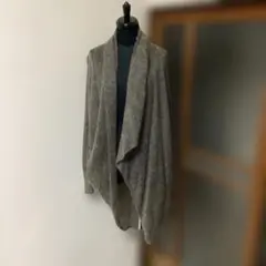グレー オープンフロント カーディガン　ROSE BUD