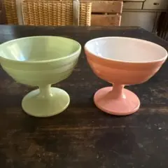ヘーゼルアトラス モダントーン シャーベットカップ　グリーン　ピンク　ビンテージのサムネイル