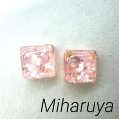 ハンドメイド　樹脂　サージカルステンレス　レジン　ピアス　イヤリング