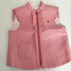 Familia　リバーシブル　ピンク キルティ　ダウンベスト