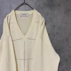 90s vintage 柄ニット　メンズ　M 古着　個性派　B4