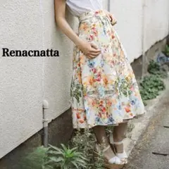 ANAYI ボタニカルプリント タックスカート 36 - メルカリ