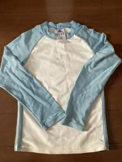 セール！　adidas ラッシュガード 140 水色/白